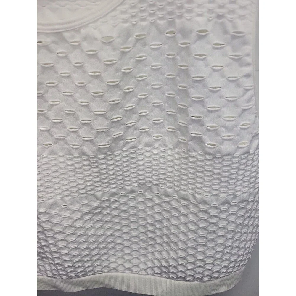 Soho Apparel White Textured‎ Cropped Top Shirt 1x/2x